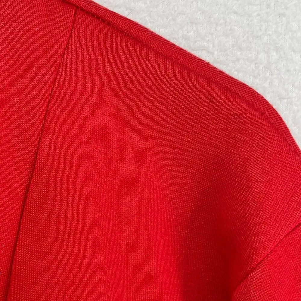 THE NORTH FACE Sweatshirt Mens L EXTREME 1/4 Button Fleece Pullover Red USA VTG